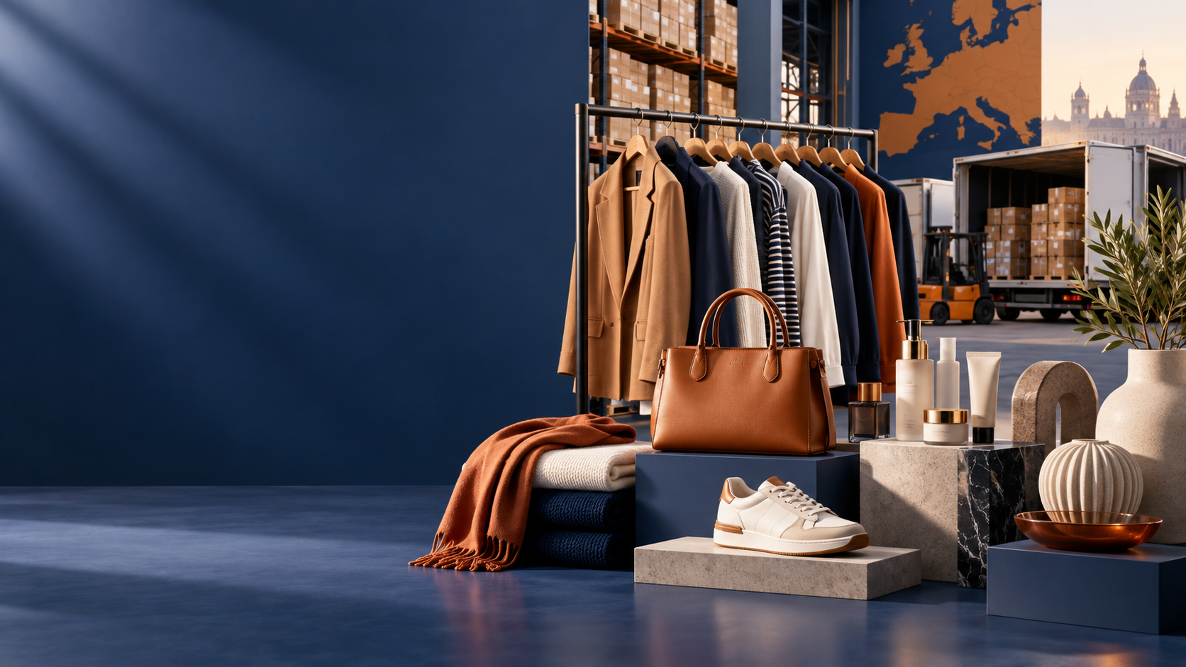 Sélection de mode, beauté, accessoires et décoration destinée à la distribution européenne